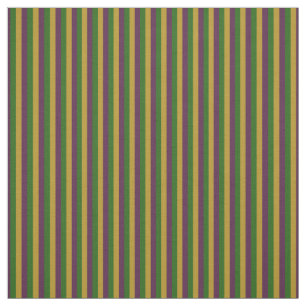 Tissu Mardi gras pourpre, vert et d'or barré