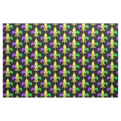 Tissu Mardi Gras violet vert jaune Fleur de Lis (Fat Quarter)