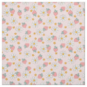 Tissu Marguerite Fleur de Fraise d'Été (Échantillon)