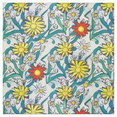 Tissu Marguerites Peintes Art Pop Moderne (Fermer)