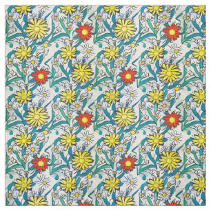 Tissu Marguerites Peintes Art Pop Moderne