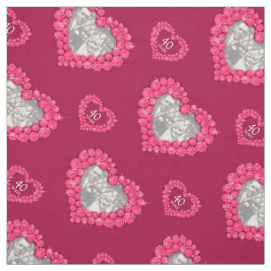Tissu Mariage d'anniversaire Ruby motif photo personnali