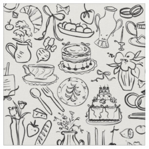 Tissu mariage dessiné à la main végan végétarien