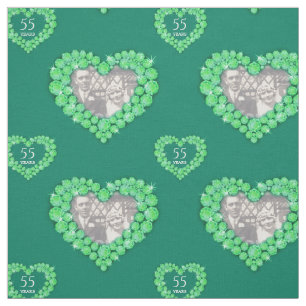 Tissu Mariage Emerald anniversaire motif photo personnal