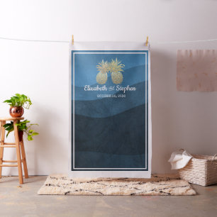 Tissu Mariage Photo Booth Arrière-plan Gold Pineappy Cou