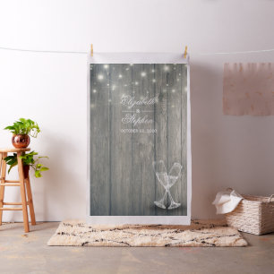 Tissu Mariage Photo Booth fond Champagne Verre Bois