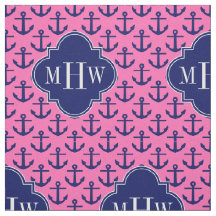 Marine Ancres Hot Pink BG, Marine 3 Monogramme ini