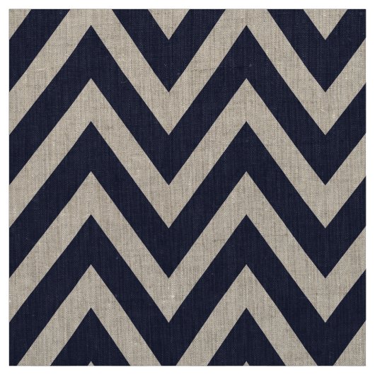 Tissu Marine Blue Modern Chevron Grande échelle (Échantillon)