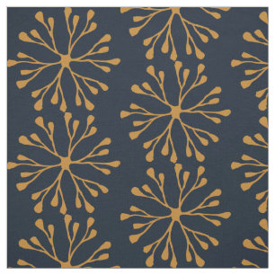 Tissu : Marine et jaune ocre