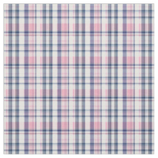 Tissu Marine Rose Blanc Preppy Madras Style Plaid Sz2#3
