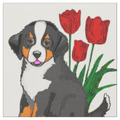 Tissu Marionnette de montagne de Benese avec tulipes (Fermer)