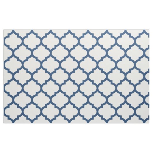 Tissu marocain bleu classique de motif de treillis (Fat Quarter)