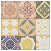 Tissu Marocain carrelage jaune et bleu (Fermer)