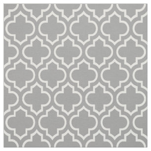 Tissu Marocain gris-foncé et blanc Quatrefoil #6