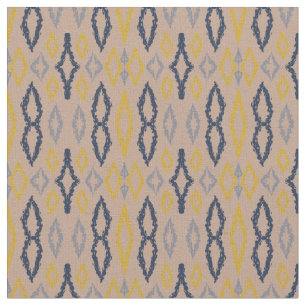 Tissu Marocain Ikat Pastel Bleu Jaune Motif