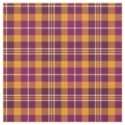Tissu Maroon et Orange Sporty Plaid (Fermer)