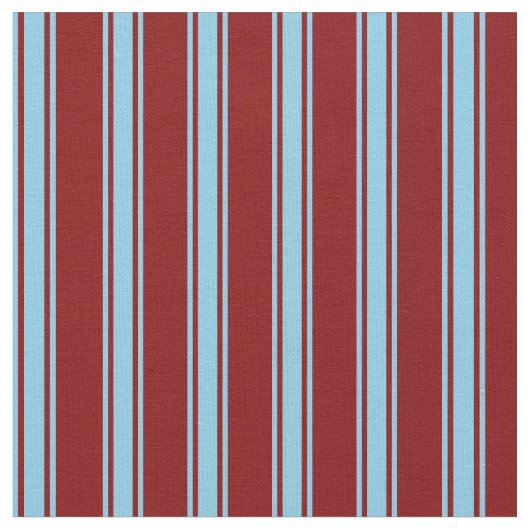 Tissu Maroon et Sky Blue Stripes (Fermer)