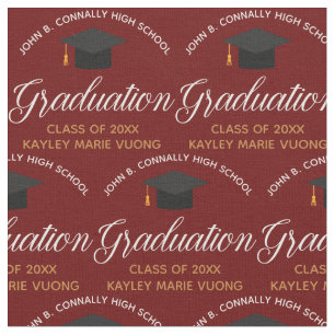 Tissu Maroon Gold Graduation Custom 2025 Graduate de l'é