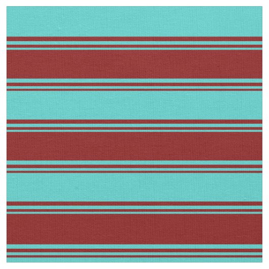 Tissu Maroon & Motif Turquoise de Stripes (Fermer)