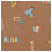Tissu Marron Texturé Moderne du Milieu du Siècle (Fermer)