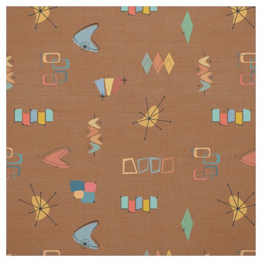 Tissu Marron Texturé Moderne du Milieu du Siècle (Échantillon)