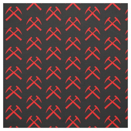 Tissu Marteaux rocheux croisés rouges (Échantillon)