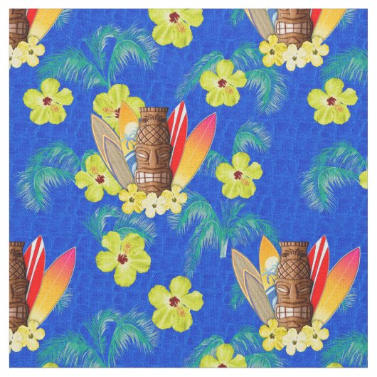 Tissu Masque et planches de surf de Tiki (Fermer)