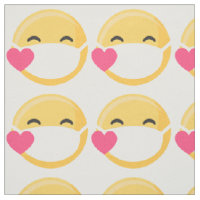 Masque visage de coeur rose jaune souriant émoji
