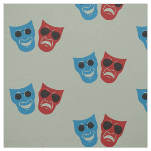 Tissu Masques de drame avec lunettes de soleil