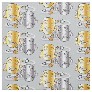Tissu Masques or et argent de drame de comédie et de