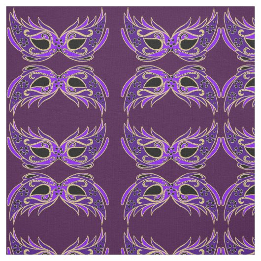 Tissu Masques royaux violets masqués (Échantillon)