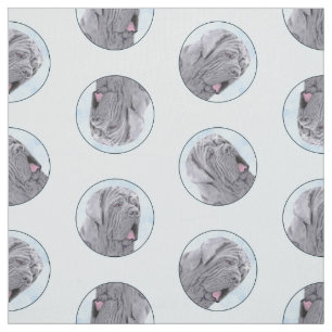 Tissu Mastiff Neopolitan Peinture Gris Original Chien Ar