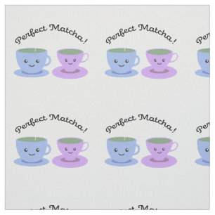 Tissu Matcha mignonne et amusante