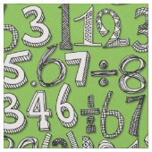 Tissu mathématiques doodle vert (Fermer)
