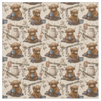 Tissu Matin Café Vache des Highlands Motif Fermett
