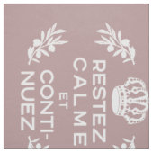 Tissu mauve blanc français Script Gardez le calme et con (Échantillon)