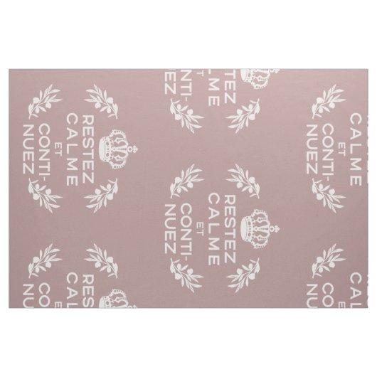 Tissu mauve blanc français Script Gardez le calme et con (Fat Quarter)