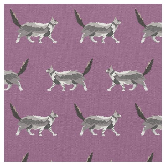 Tissu mauve de maine coon (Fermer)