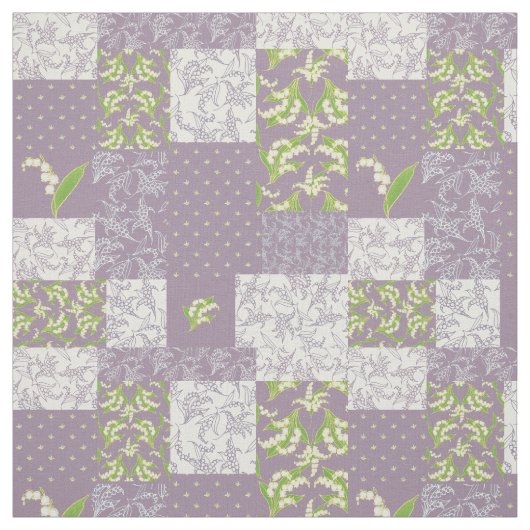 Tissu Mauve floral de patchwork de Faux du muguet (Échantillon)