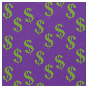 Tissu mauve Indigo avec signes en dollars Imprimer