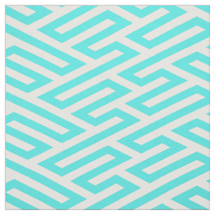 Tissu Maze de Labyrinthe Turquoise Géométrique