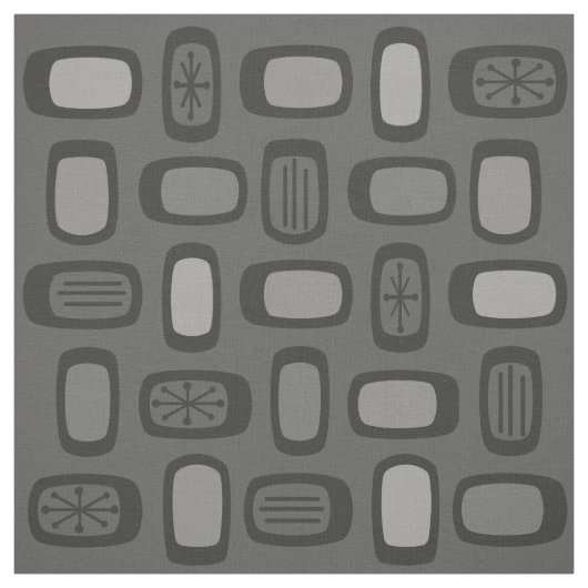 Tissu MCM arrondi au milieu du siècle Rectangles gris ce (Échantillon)
