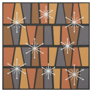 Tissu MCM géométrique Abstrait Burnt Orange