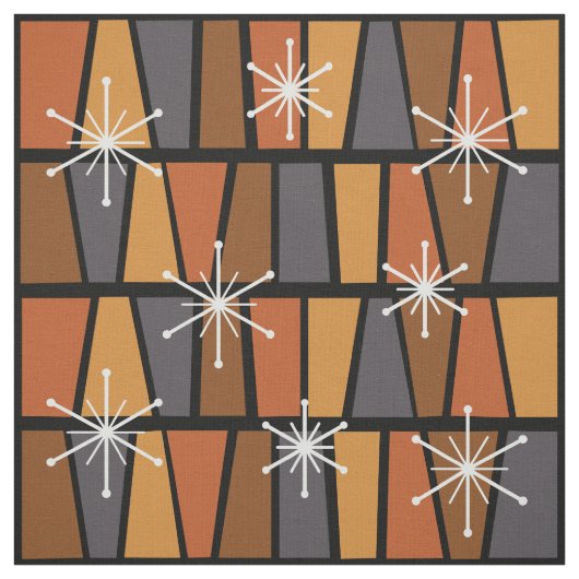Tissu MCM géométrique Abstrait Burnt Orange (Échantillon)