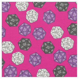 Tissu MDN 20 Donjons de jeu à dé tourné Dragons rose