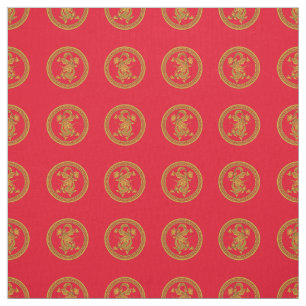 Tissu Médaillé de dragon chinois d'or