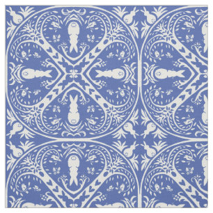 Tissu Médaille lapin bleu moyen Médaille Motif mignonn