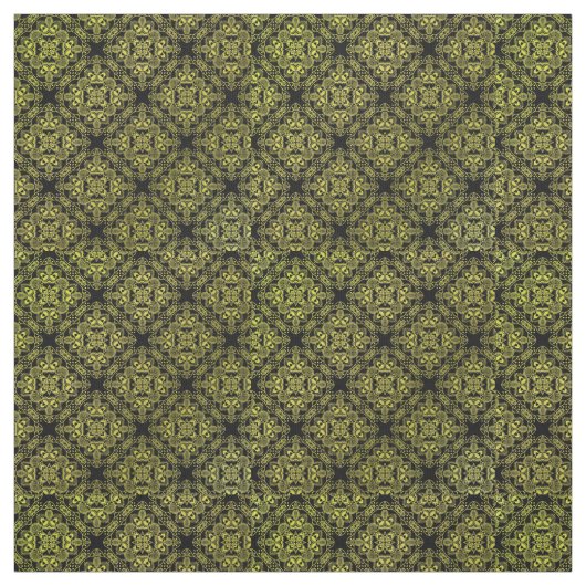 Tissu Médaillon Damask Jaune Motif (Échantillon)