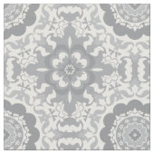Tissu Médaillon gris et blanc moderne (Fermer)