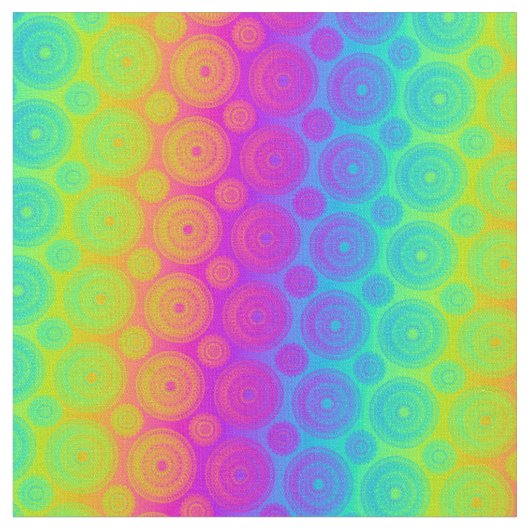 Tissu Médaillons psychédéliques d'arc-en-ciel (Fermer)
